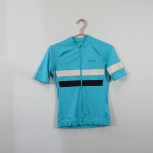 Rapha Team Sky Cycling Jersey Short Sleeve Blue Full Zip Black Women's Small S